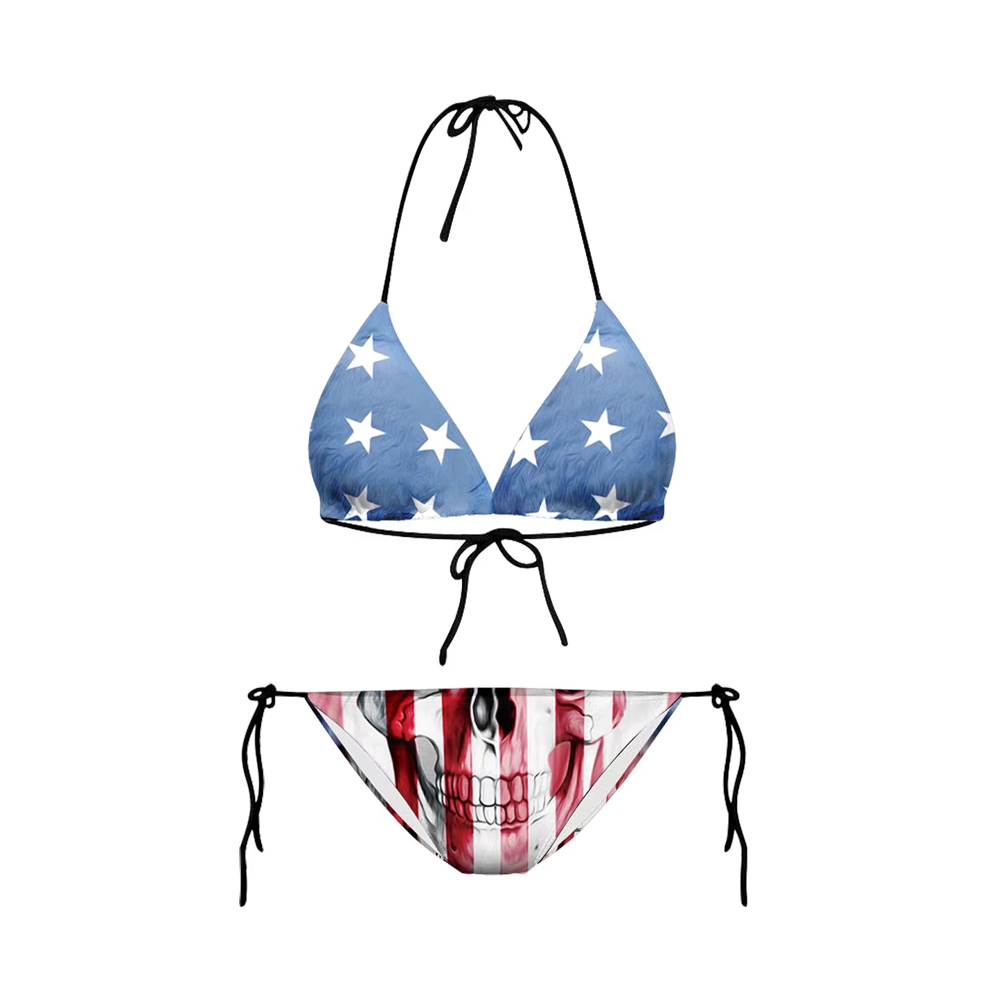 Bikini 2025 Plavky Mujer Sexy Set Swimsuit Biquini Skull Printed Women Bra Swimwear Green Bathing Suit Bikinis Y03002