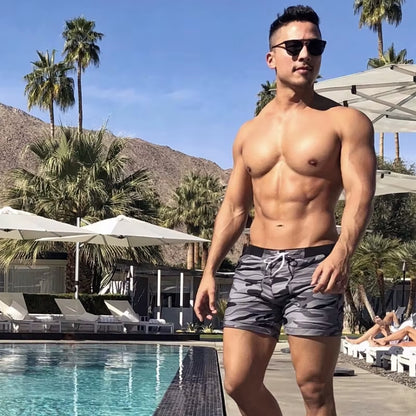 Brand Sexy Men'S Swimwear Swimsuits Man plus Big Size XXL Camouflage Basic Swimming Beach Long Board Shorts Boxer Men