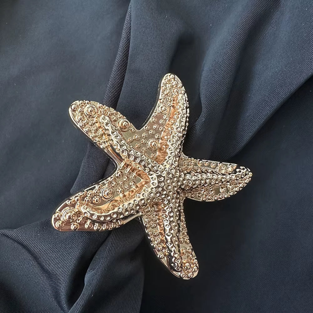 Sexy Starfish 3 Pieces Bikinis 2024 Swimsuit for Women Black Swimwear Brazilian Bikini Set Biquini Female Swimuits Beachwear