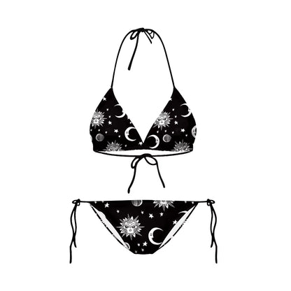 Bikini 2025 Plavky Mujer Sexy Set Swimsuit Biquini Skull Printed Women Bra Swimwear Green Bathing Suit Bikinis Y03002