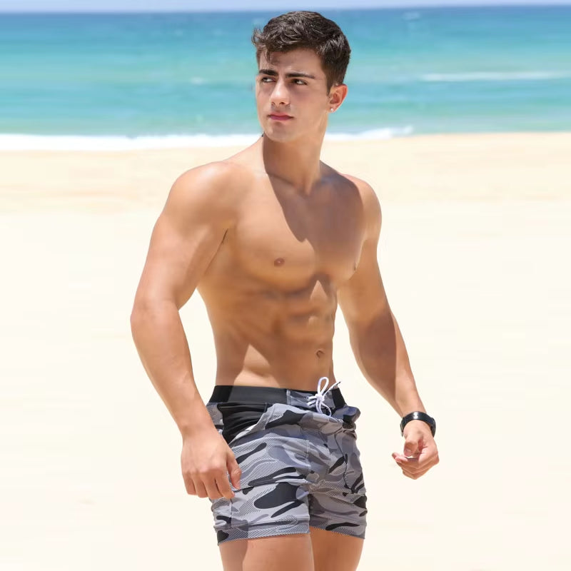 Brand Sexy Men'S Swimwear Swimsuits Man plus Big Size XXL Camouflage Basic Swimming Beach Long Board Shorts Boxer Men