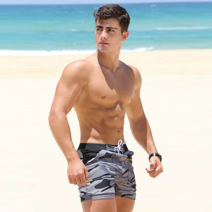 Brand Sexy Men'S Swimwear Swimsuits Man plus Big Size XXL Camouflage Basic Swimming Beach Long Board Shorts Boxer Men