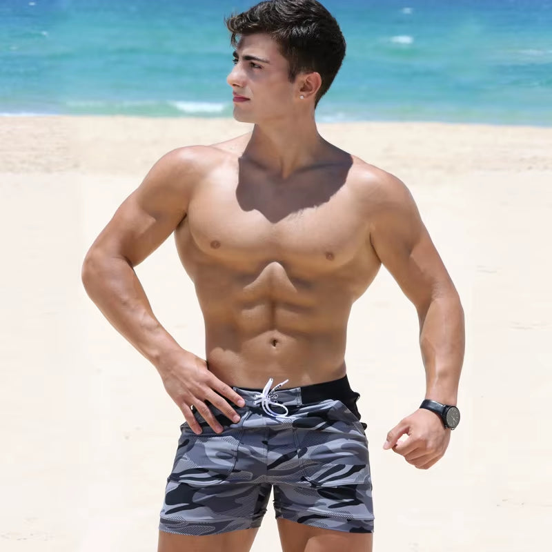 Brand Sexy Men'S Swimwear Swimsuits Man plus Big Size XXL Camouflage Basic Swimming Beach Long Board Shorts Boxer Men
