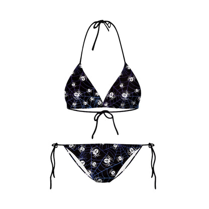 Bikini 2025 Plavky Mujer Sexy Set Swimsuit Biquini Skull Printed Women Bra Swimwear Green Bathing Suit Bikinis Y03002