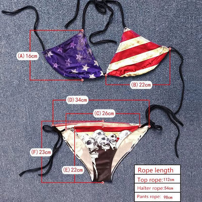 Bikini 2025 Plavky Mujer Sexy Set Swimsuit Biquini Skull Printed Women Bra Swimwear Green Bathing Suit Bikinis Y03002