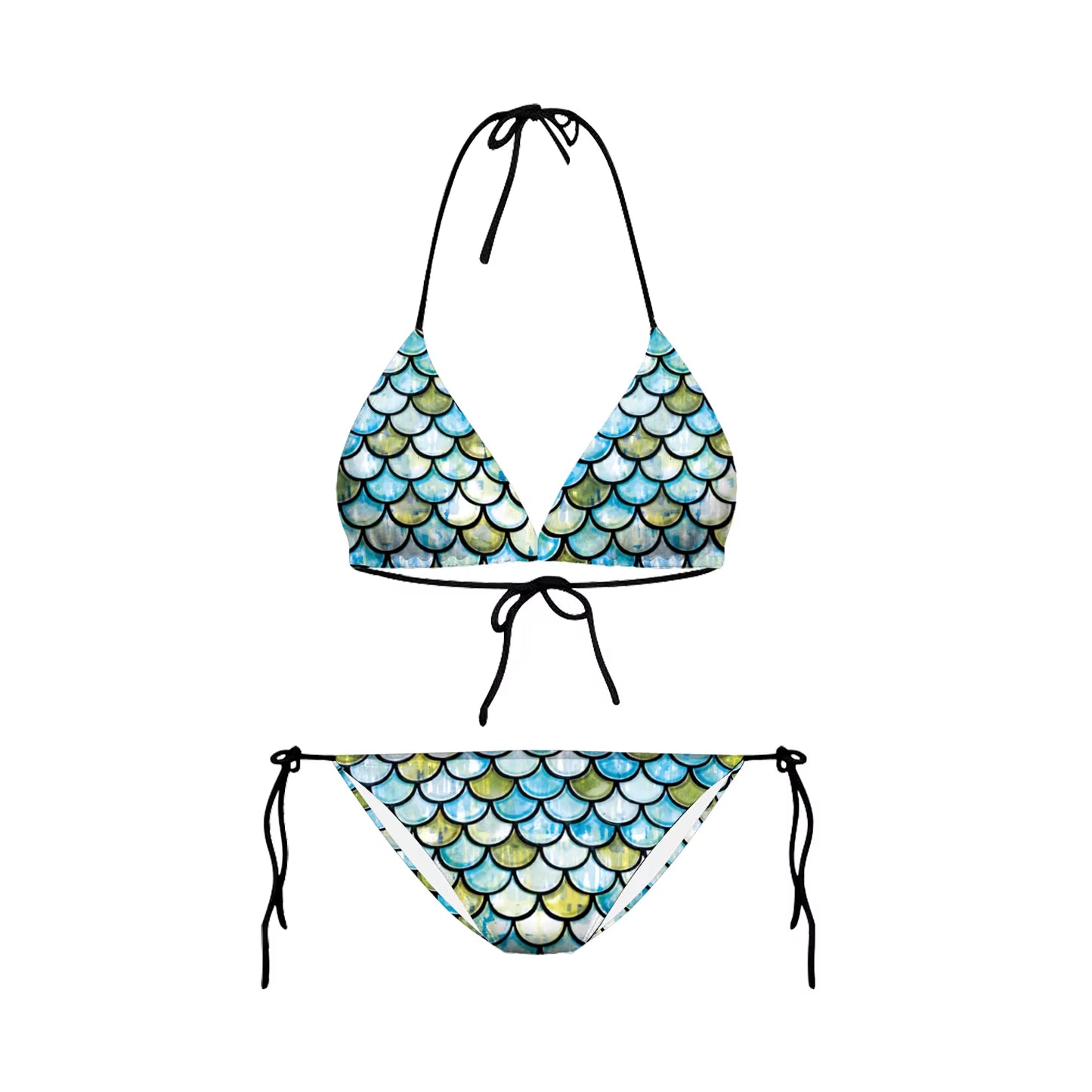 Bikini 2025 Plavky Mujer Sexy Set Swimsuit Biquini Skull Printed Women Bra Swimwear Green Bathing Suit Bikinis Y03002